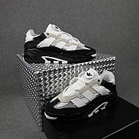Мужские кроссовки Adidas Niteball (чёрные с белым) светоотражающие демисезонные кроссы для спорта О10830