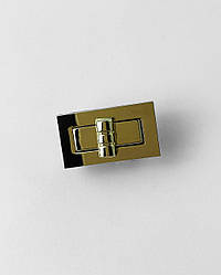 Замок для сумки врізний прямокутний, 4х2.2см, ЗОЛОТО