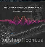 Вібратор хвилястий для інтимної стимуляції, вібростимулятор чорний для вагіни та клітора, інтимні іграшки, фото 9