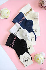 ОПТОМ Шкарпетки зі стразами "Love" для дівчинки (23/10-12 років) Pier Lone 8681788570309