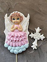 Набір Ангел малюк Преміум, цукрові фігурки для торта, Декор для торта, Готовий кондитерський декор