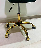 Стілець Torino GD-Office текстиль сірий BRO-18, із золотою хрестовиною на колесах (роликах), фото 4