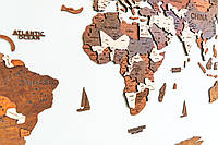 Дерев'яна карта світу на стіну в сірих тонах