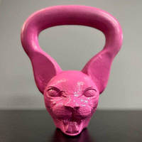 Гиря рожева Кішка 6 кг спортивна чавунна Crossfit