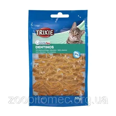 Ласощі для чищення зубів кішок Trixie Dentinos, 50 г