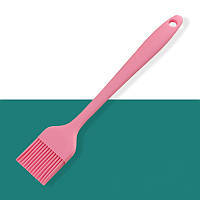 Кухонний силіконовий пензлик для змащування, кулінарний пензлик 21 см (рожевий)