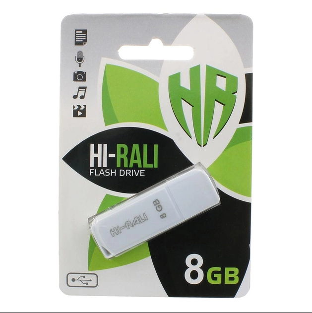 Flash Drive 8 GB Hi-Rali Taga Series (Hi-8gBtagwh) Білий, фото 1