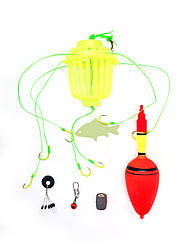 Монтаж на товстолоба флуоресцентний на 7 гачків (2 набори в упаковці) (снасть на товстолоба)