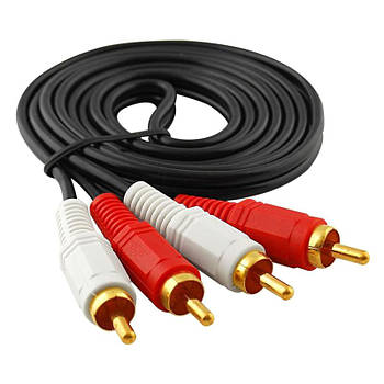 Аудіо кабель PowerPlant 2*RCA - 2*RCA, 1 м