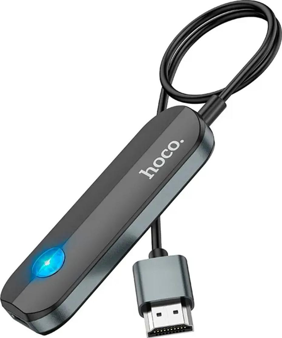 Кабель-переходник HOCO Flowing wireless display adapter 4K HDMI Type-C для iOS + кабель 1м Black (UA23)