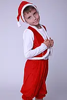 Карнавальный костюм Гном №1 велюр (красный) 98-116 см