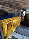 Огорожі дорожні металеві бар'єрного типу 2,5 м тр 32мм порошкове покриття жовтий OL231/5, фото 2