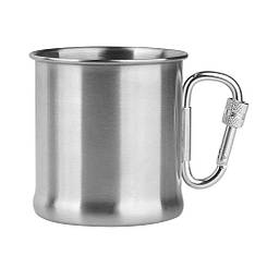 Кухоль сталевий з карабіном 250 мл KARABINER BECHER S/STEEL 250ML BLANK