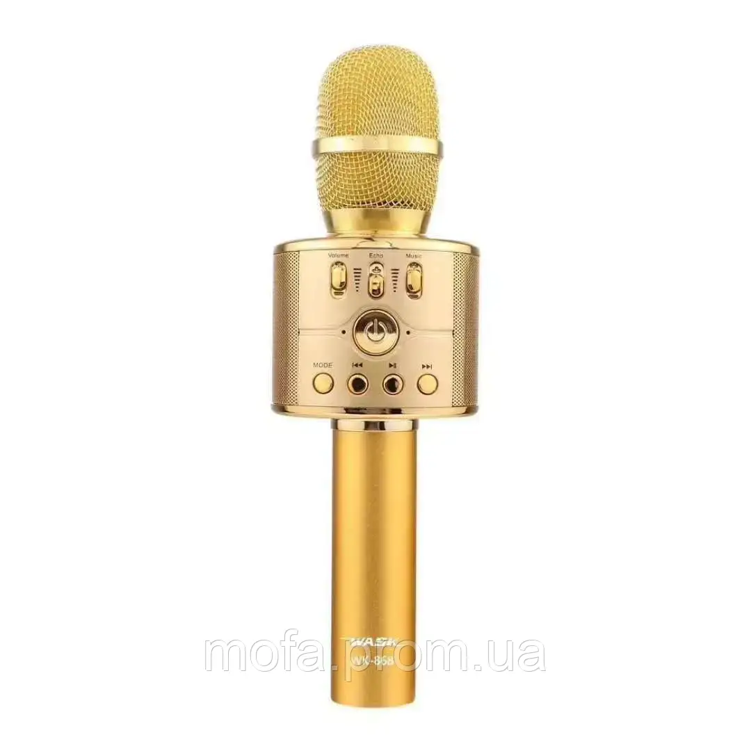 Портативный караоке микрофон с встроенными динамиками Wask WK-868 Black (Bluetooth, MP3, AUX, KTV) - фото 6 - id-p1925206047