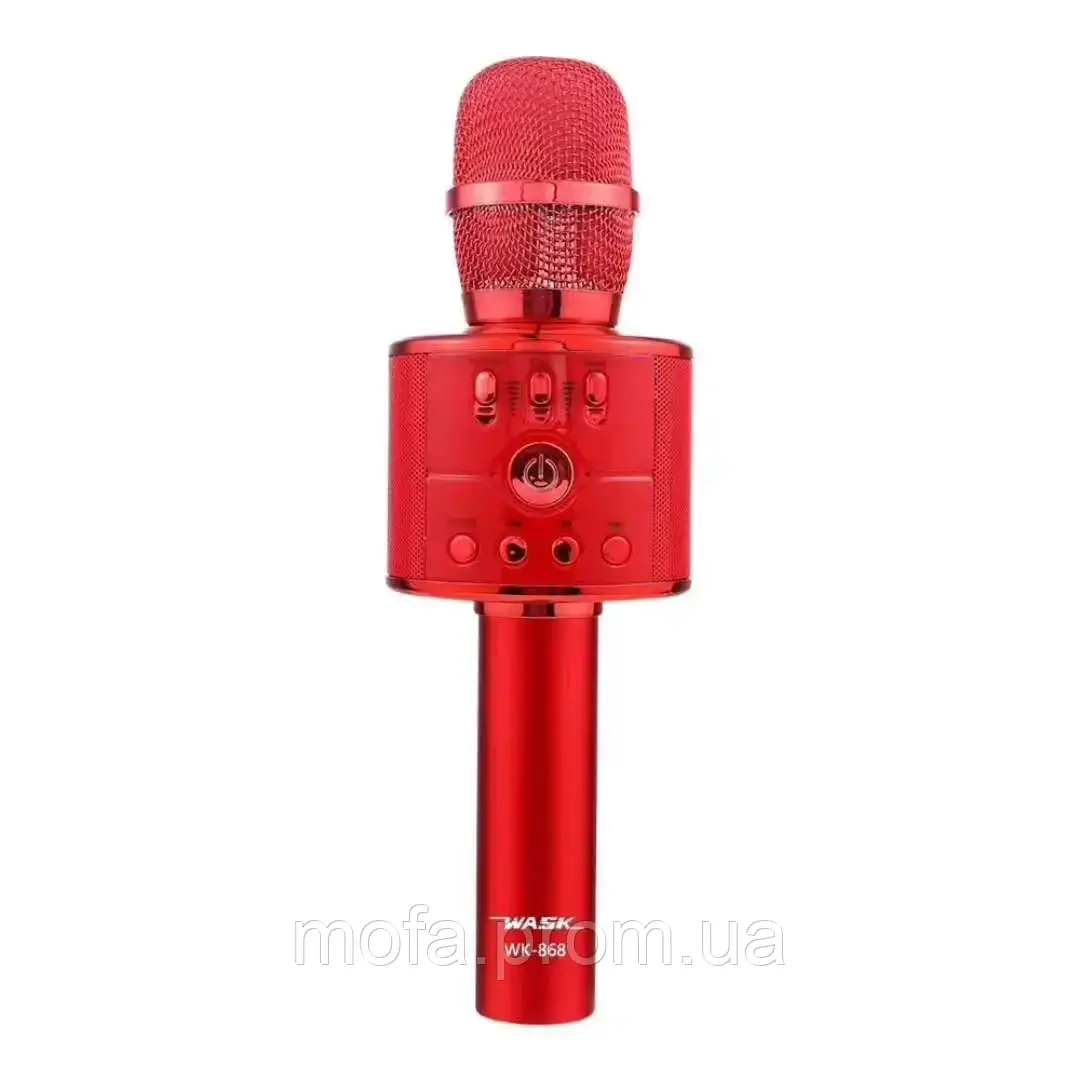 Портативный караоке микрофон с встроенными динамиками Wask WK-868 Black (Bluetooth, MP3, AUX, KTV) - фото 7 - id-p1925206047