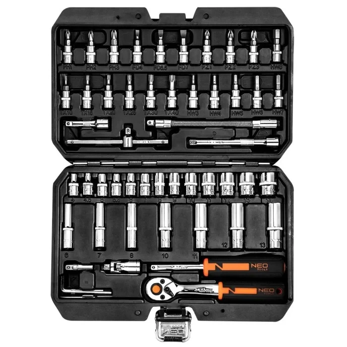 Набір ключів і головок NEO Tools (1/4", 53 шт.)
