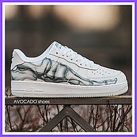 Кроссовки мужские Nike Air Force white / кеды Найк аир Форс 1 белые с кистью