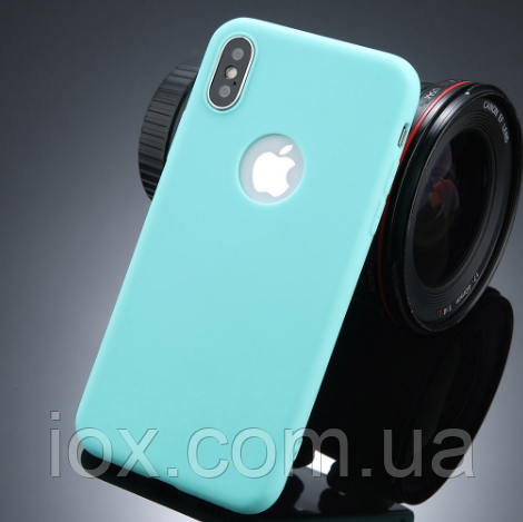 Силіконовий бірюзовий чохол для Iphone Х XS