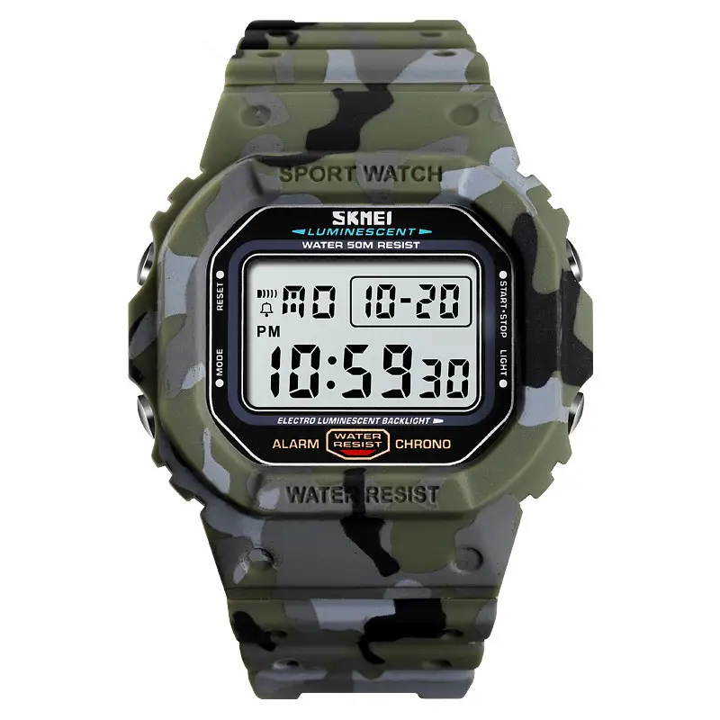 Мужские спортивные часы Skmei 1471 (Зеленый камуфляж) - фото 1 - id-p1925233712