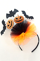 Карнавальный аксессуар обруч для хэллоуина №1 (оранжевый)