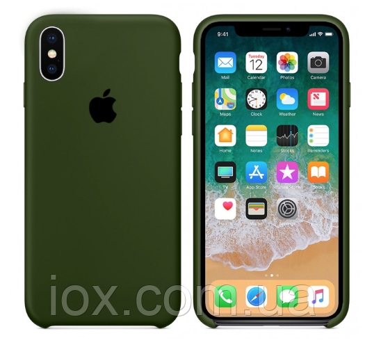 Темно-зелений чохол накладка для iPhone X/XS Silicone Case