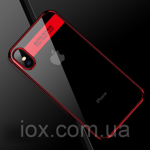 Чохол для Apple iPhone X XS (5.8) Auto Focus з червоним ободом