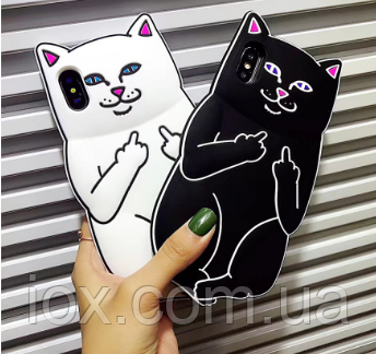 Зухвалий білий чохол для iphone Х XS - Кіт з факом