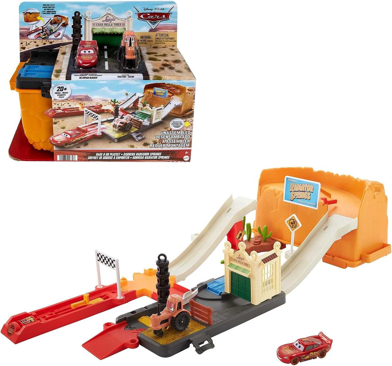 Автотрек Тачки від Mattel Disney Pixar Cars Race & Go Playset Круті трюки, фото 1