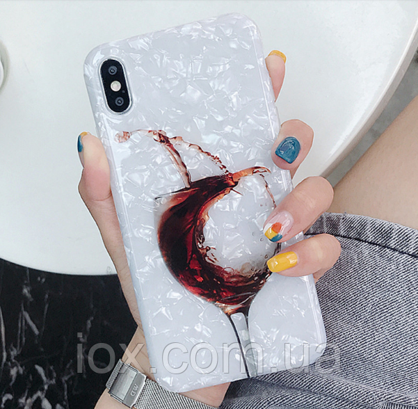 Чохол з Келихом червоного вина для iPhone X XS силікон