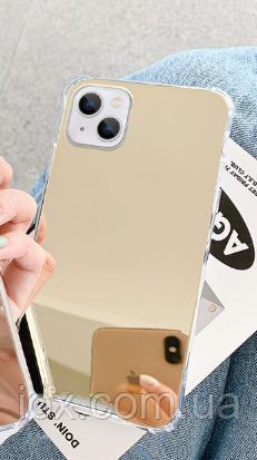 Дзеркальний золотий силіконовий чохол iphone 14 6.1 дюйма