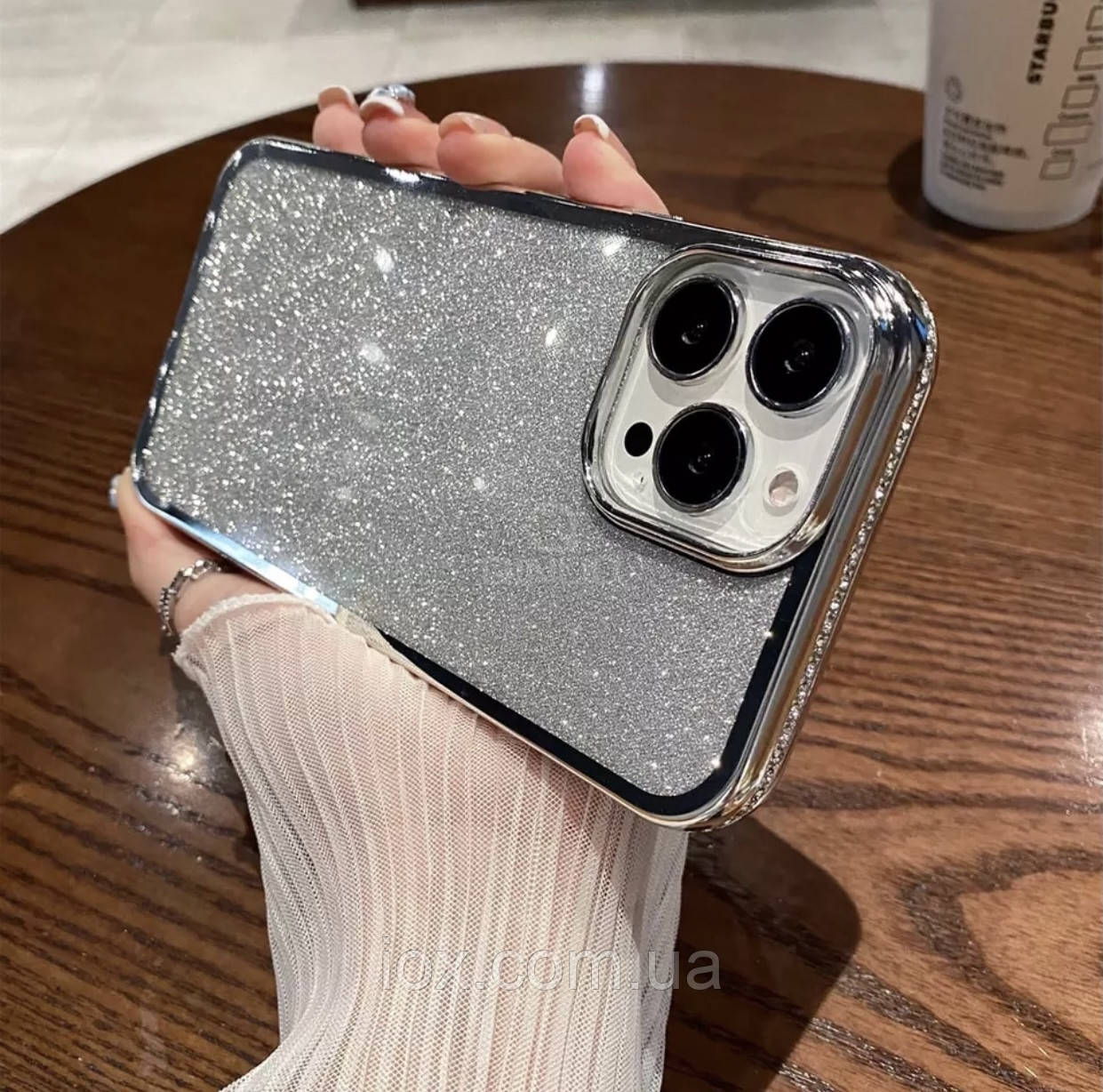 Подвійний чохол iphone 13 серерябный+прозорий силіконовий