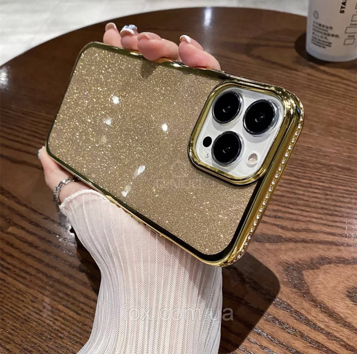 Подвійний чехол 2+1 золотий+прозорий силіконовий iphone 14, фото 1