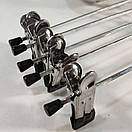 Плечики вішалки з прищіпками 35 см тремпеля для штанів і спідниць хромовані металеві посилені упаковка 10 шт, фото 4