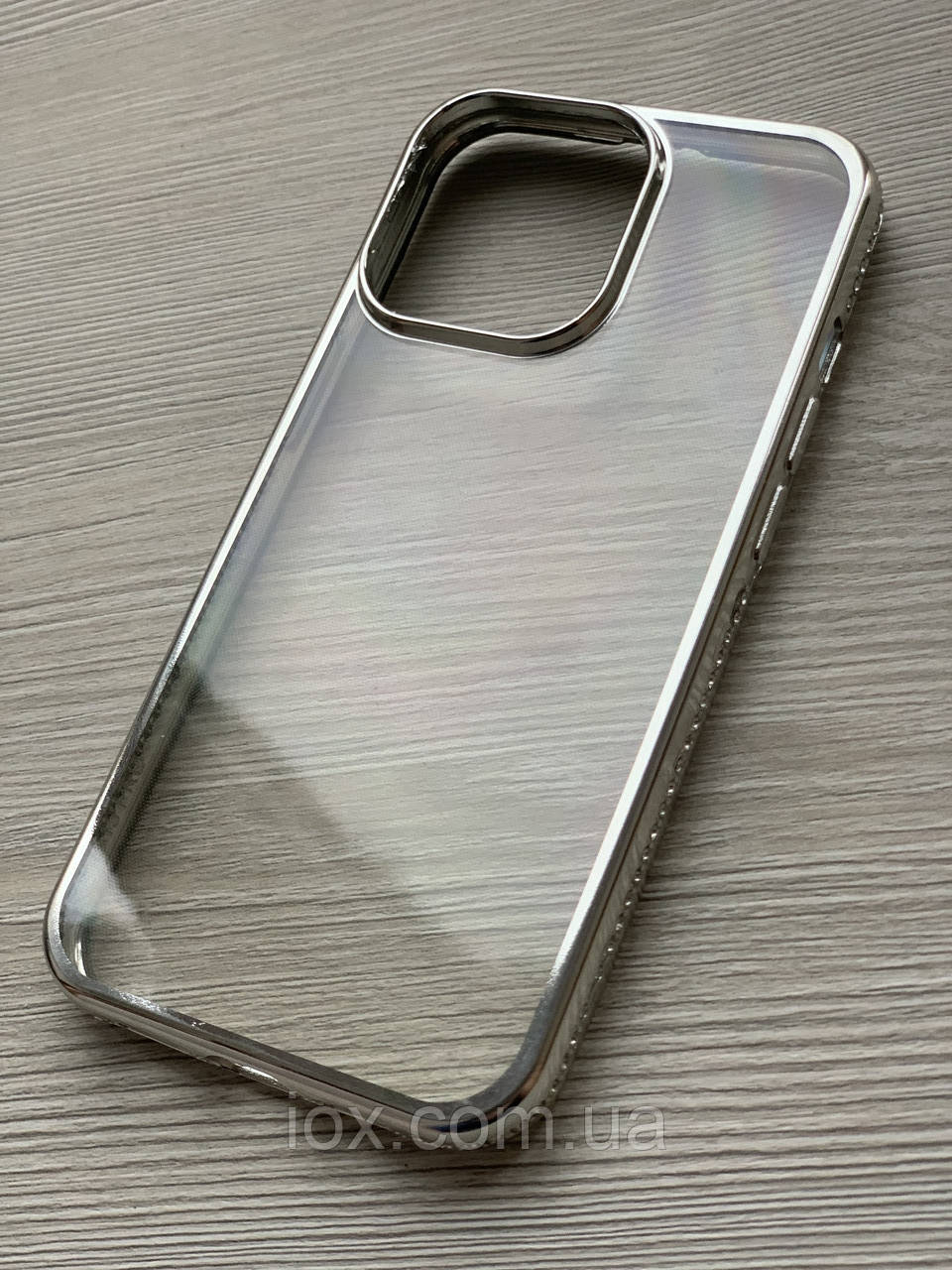 Подвійний срібло+прозорий силіконовий чохол iphone 13pro