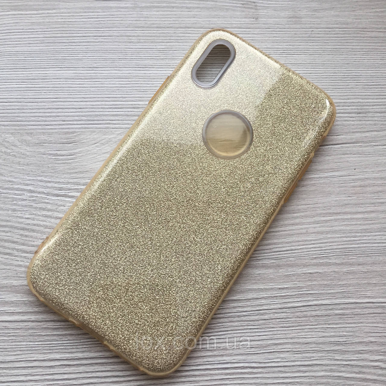 Мерехтливий чохол для iPhone X/XS золотий з блесточкамі