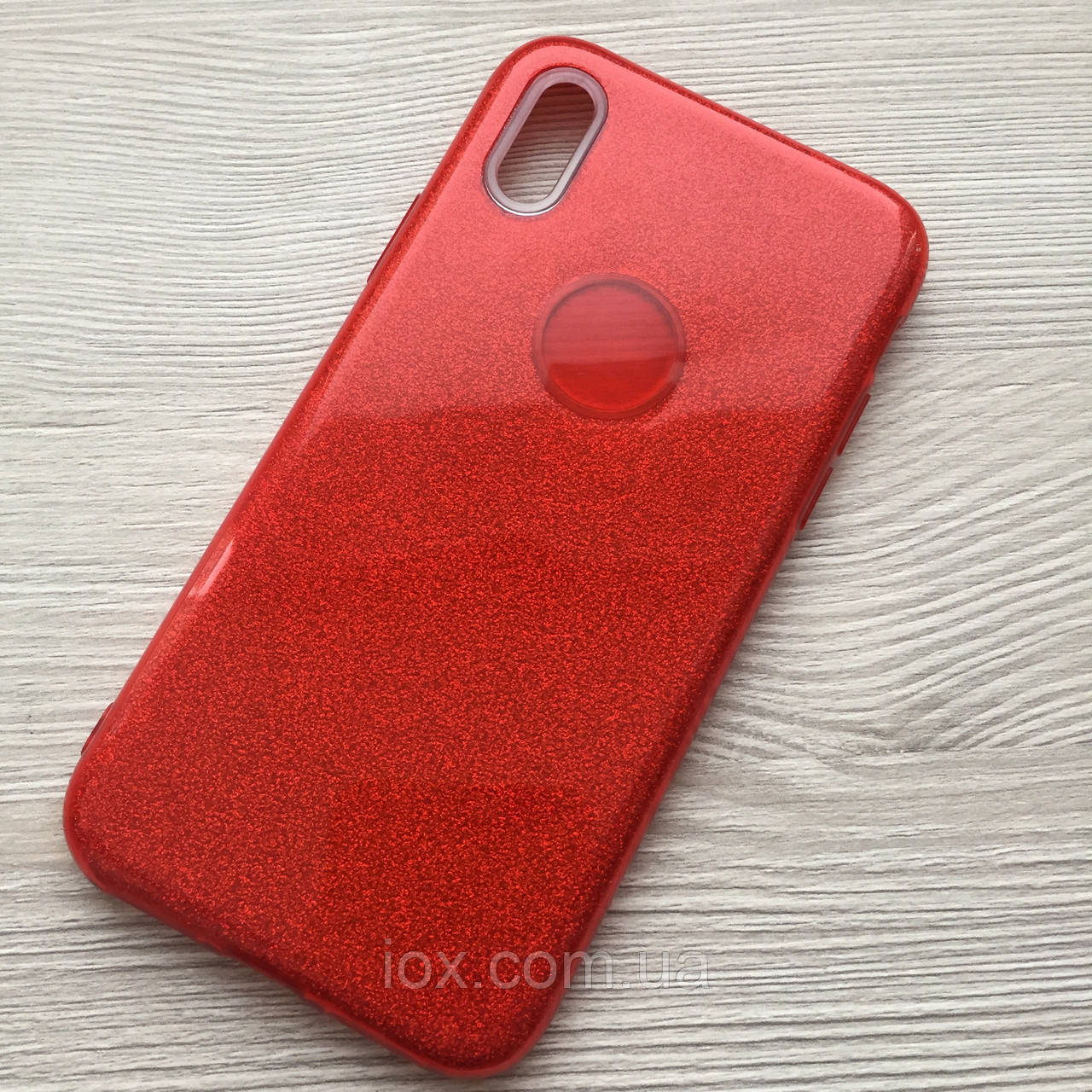 Мерехтливий чохол для iPhone X/XS червоний з блискітками