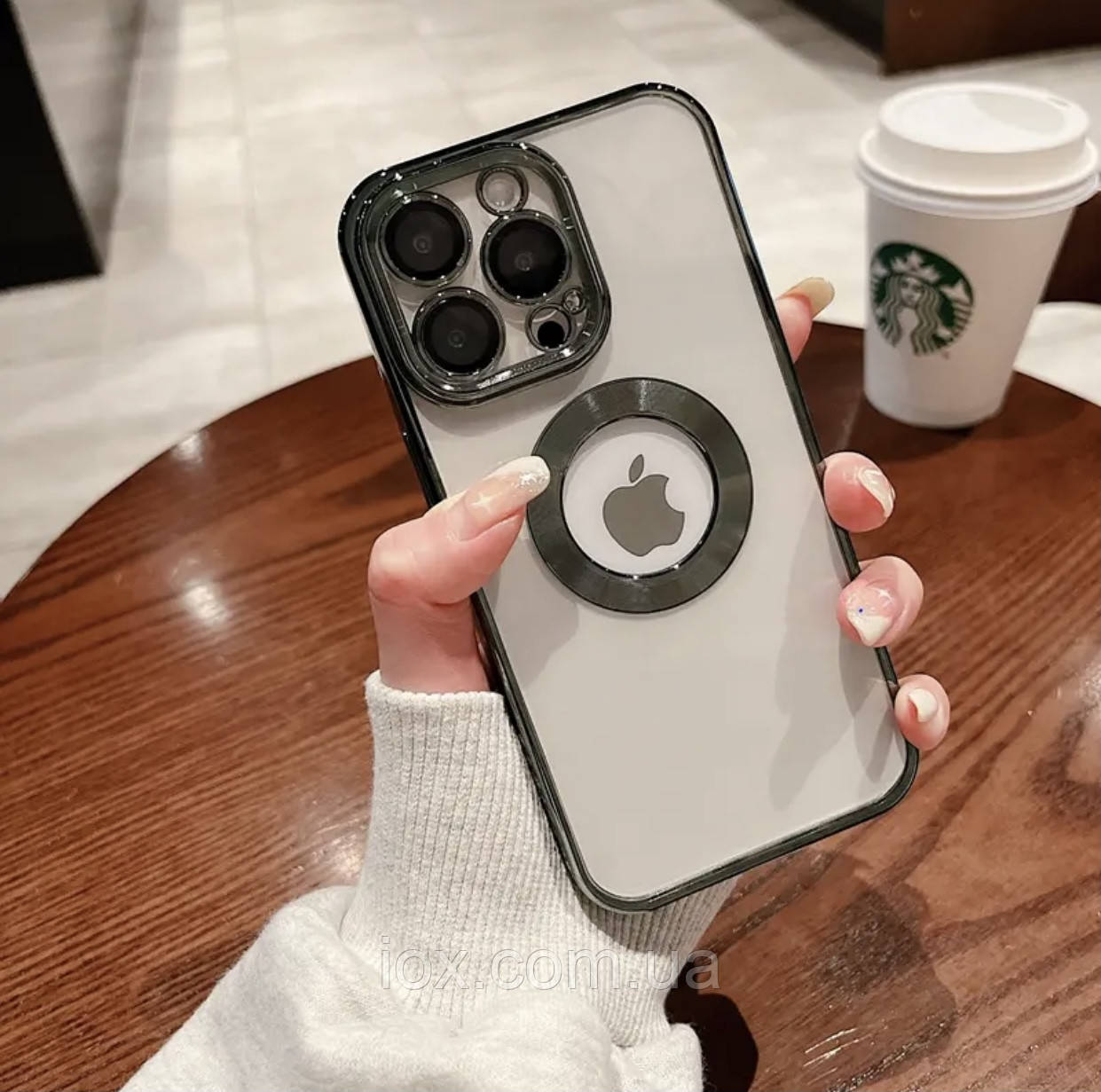 Силіконовий прозорий чохол MagSafe для iphone 14pro max чорний