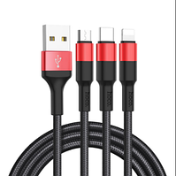 Універсальний кабель-USB-зарядка 3 в 1 Micro+Lightning+Type-C 1м