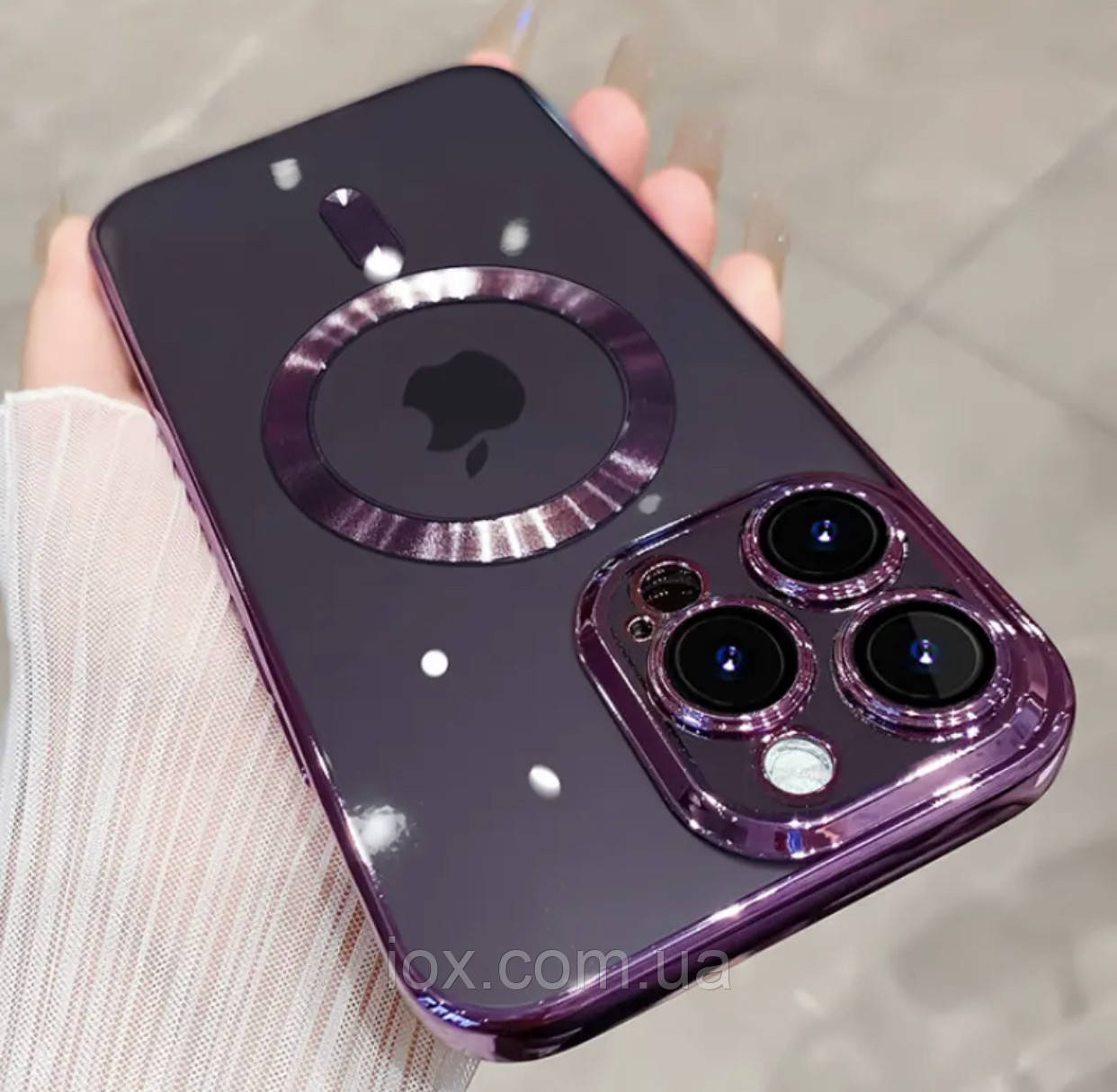 Прозрачно-фіолетовий чехол MagSafe для Iphone 13 Pro Max