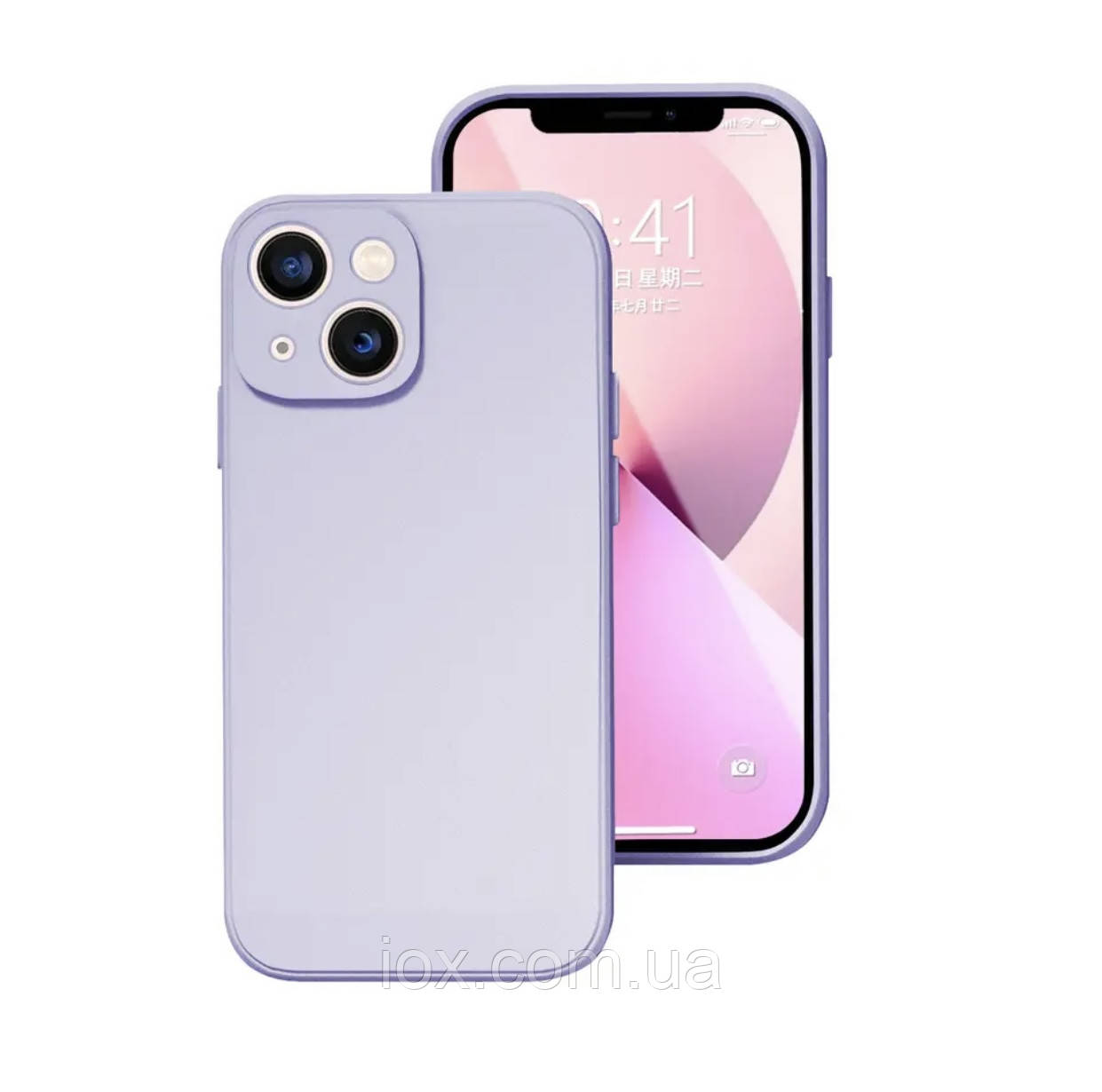 Бузковий силіковий фірмовий чохол для iphone 14