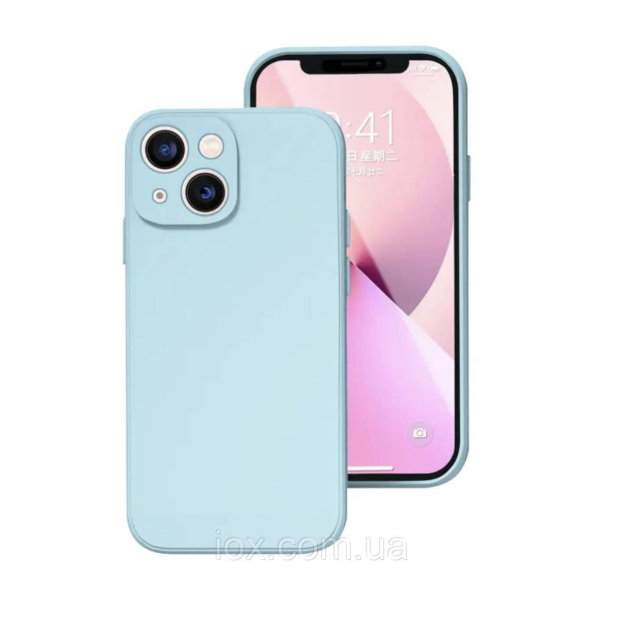Блакитний силіковий фірмовий чохол для iphone 13