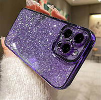 Подвійний чехол 2+1 фіолетовий+прозорий силіконовий iphone 14Pro Max