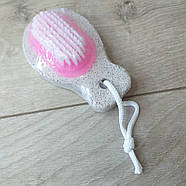 Пемза для педикюру зі щіткою 95*55 мм Рожевий (KG-10389), фото 2