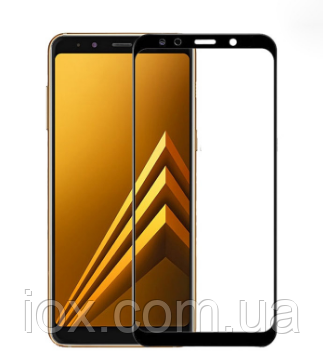 Захисне чорне скло 2.5 D Full Glue Samsung A7 (2018)/A750