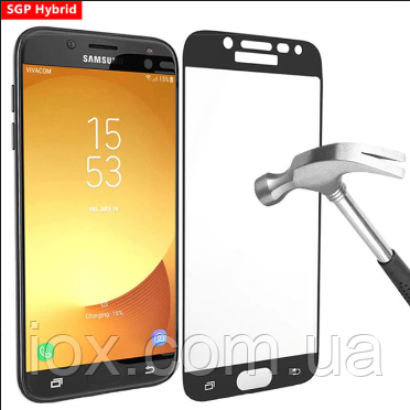 Захисне чорне скло 2.5 D Full Glue J250/J2(2018)/J2 Pro (2018)