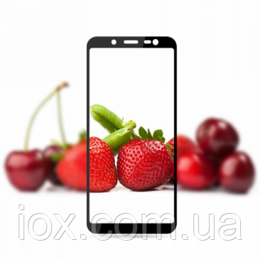 Захисне чорне скло 2.5 D Full Glue Samsung A8+ чорне
