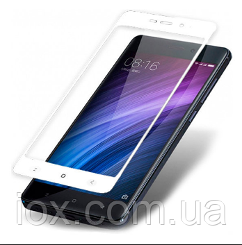 Захисне біле скло 2.5 D Full Glue Xiaomi Redmi 4a