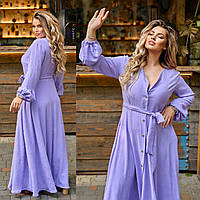 Модное стильное женское платье-халат с воланами,лёгкое,воздушное Американский креп жатка 48-50,52-54. Цвета4