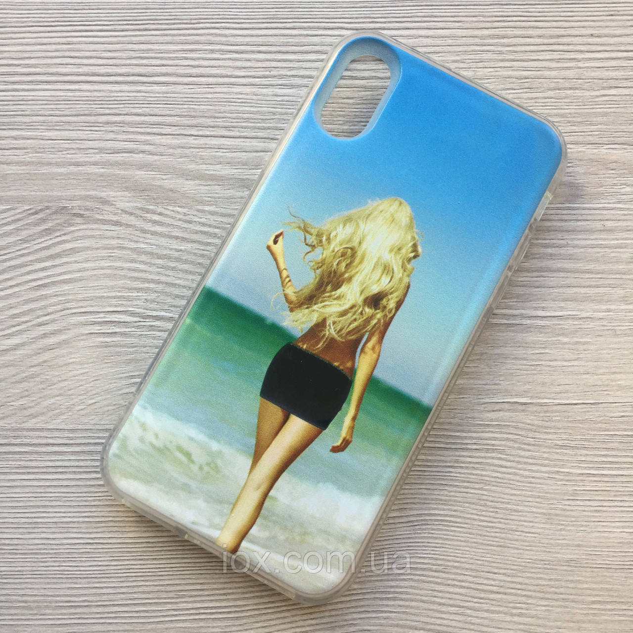 Силіконовий 3d чохол для iphone X/XS переливающий з блондинкою протиударний