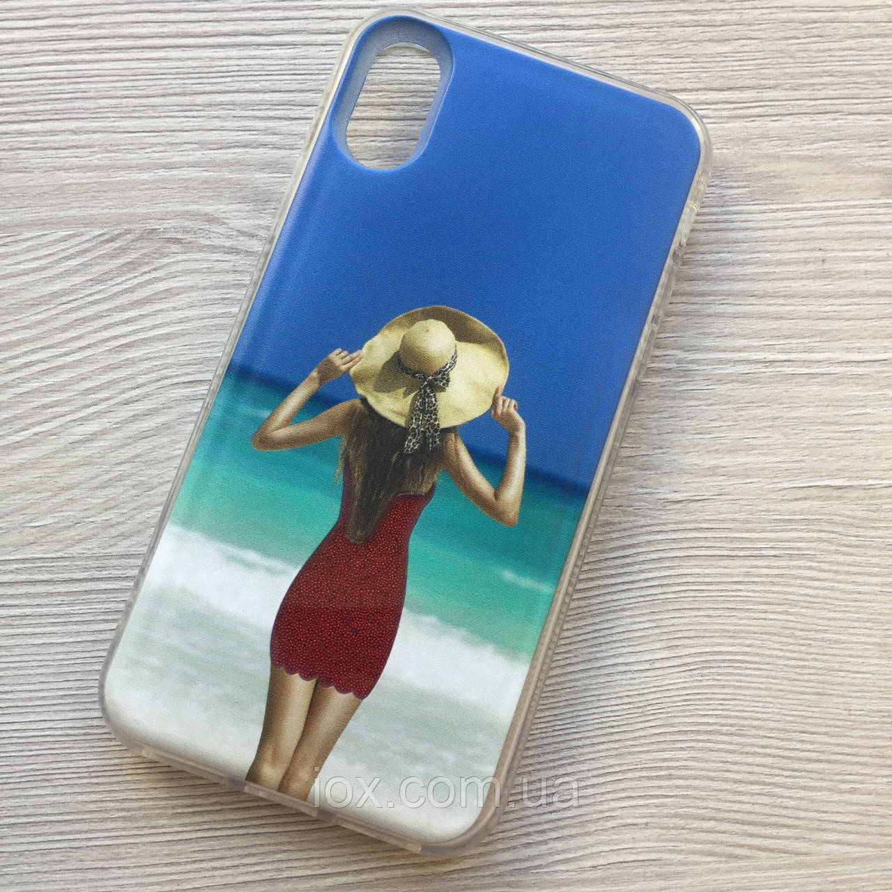 Силіконовий 3d чохол з дівчиною у сукні для iphone X/XS переливающий протиударний